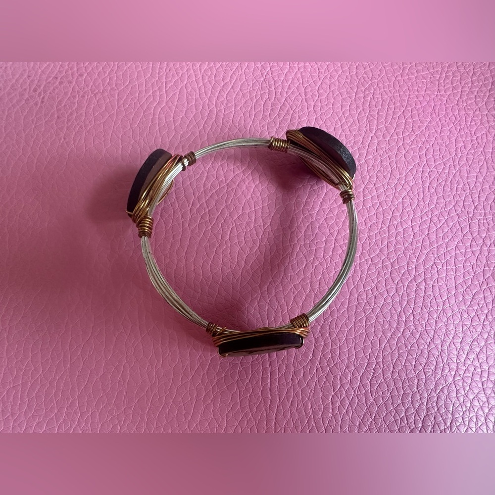 Boykin Spaniel Wood and Metal Bangle Bracelet - Picture 5 of 7